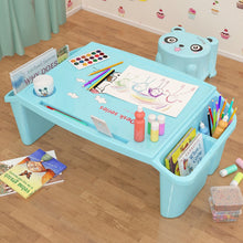 Load image into Gallery viewer, Small desk on plastic bed Children&#39;s writing study desk Children&#39;s multi-functional toy dining table

